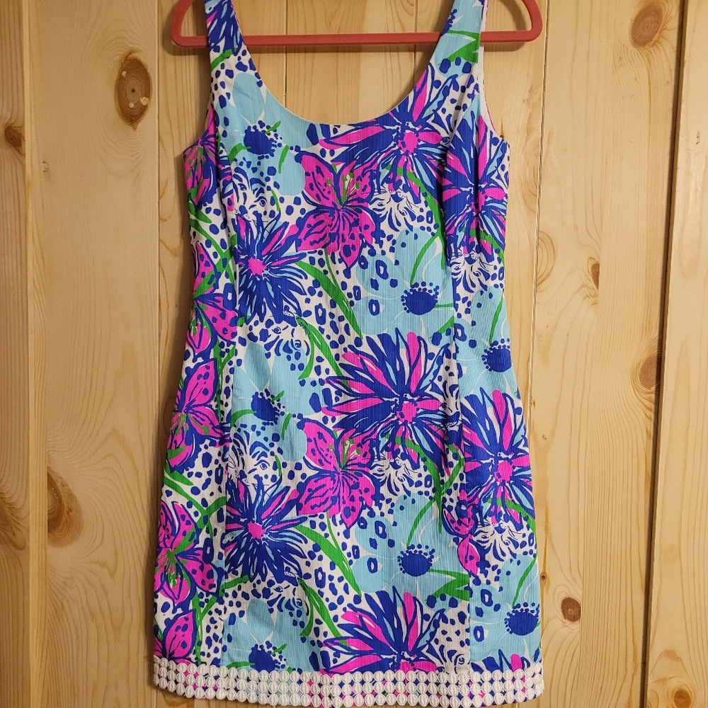 Lilly Pulitzer Floral Dress in Blue, Pink, and Green